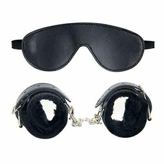 Leather Handcuff with Eye Mask